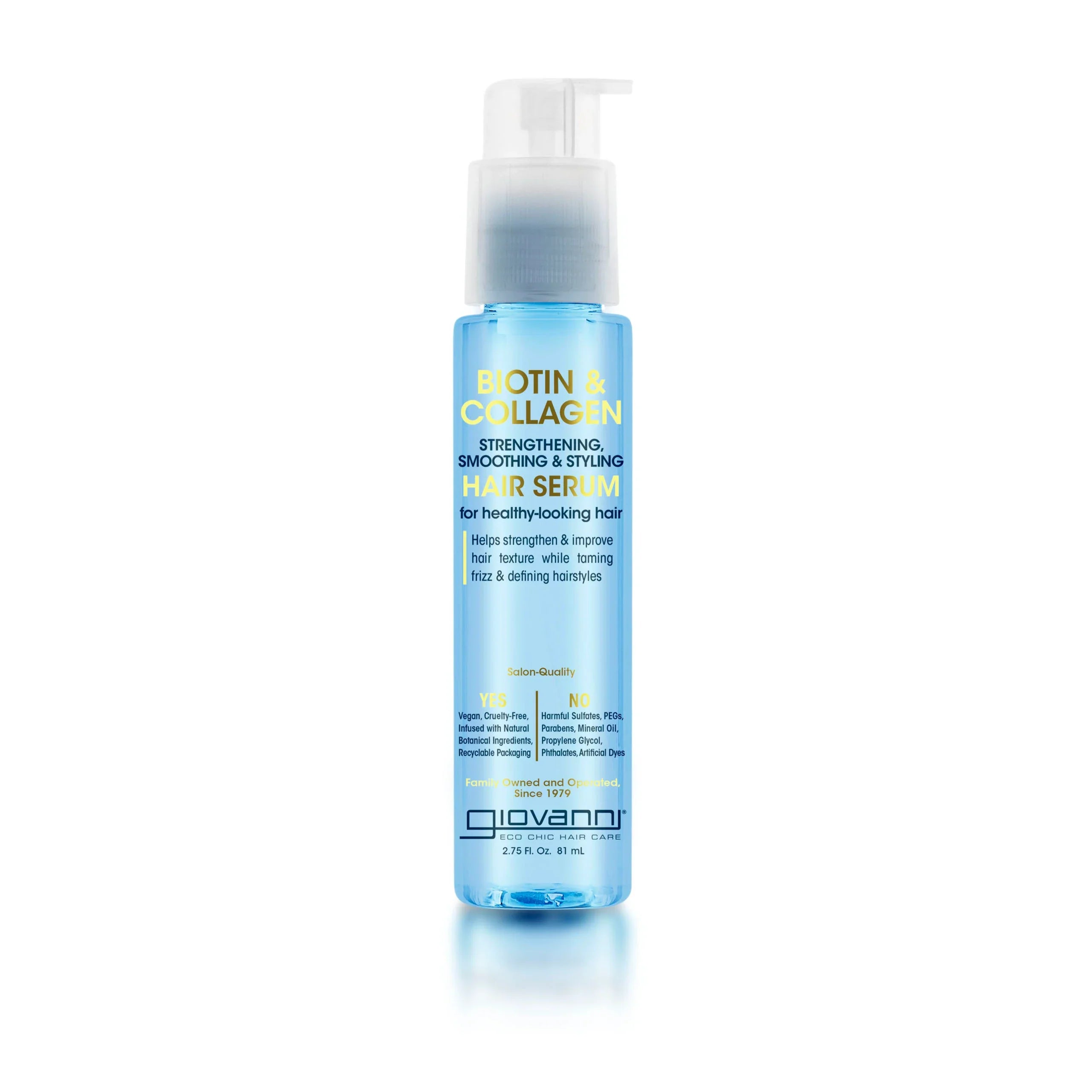 Smoothing &amp; Styling Hair Serum, Biotin &amp; Collagen Strengthening - Giovanni Cosmetics - 81ml