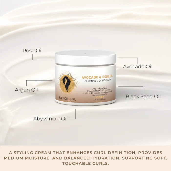 Bounce Curl Avocado &amp; Rose Oil Clump and Define Cream - 117ml