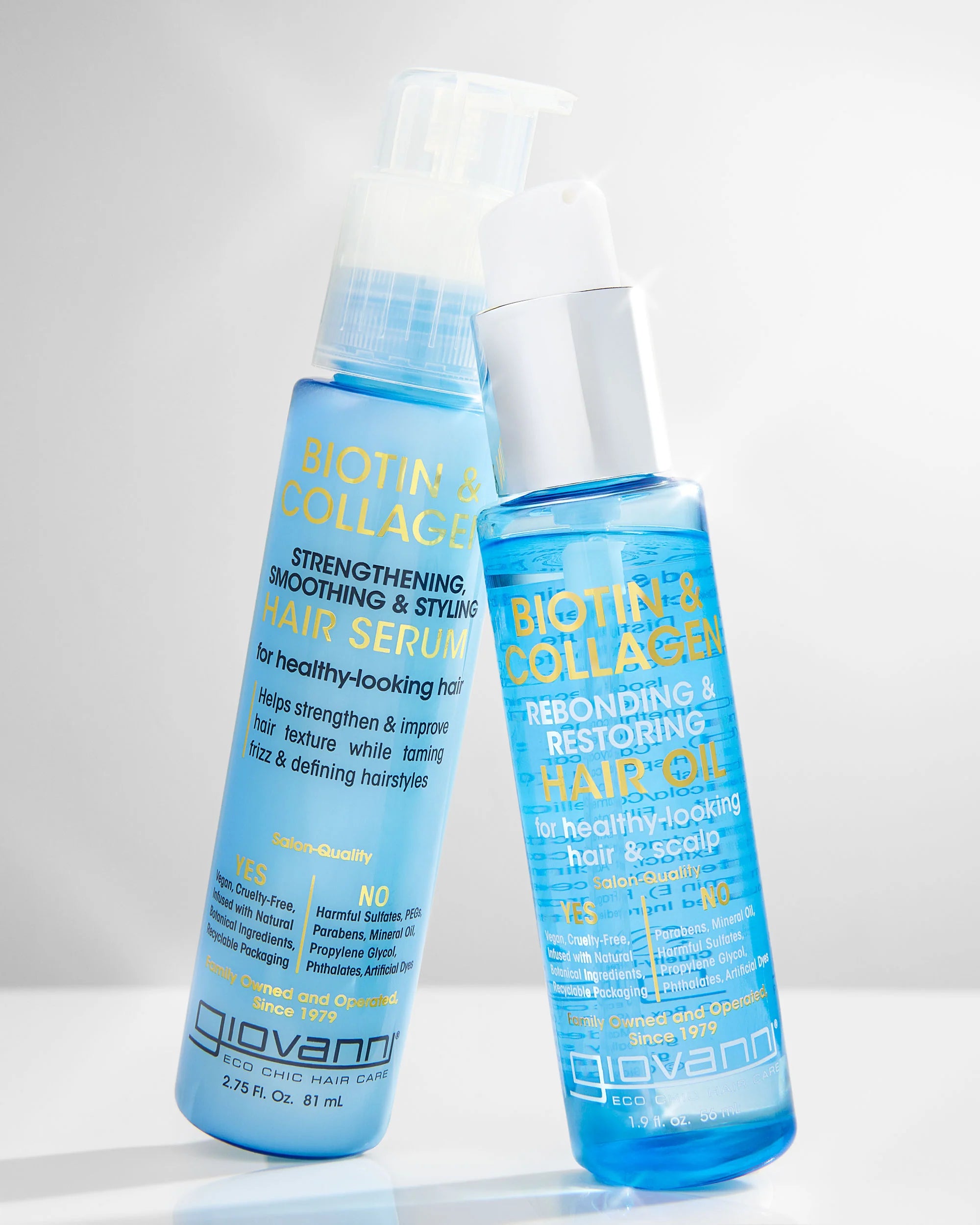 Smoothing &amp; Styling Hair Serum, Biotin &amp; Collagen Strengthening - Giovanni Cosmetics - 81ml